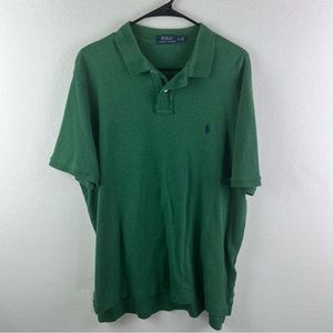 Polo Ralph Lauren Mens Polo Shirt XL Green Solid Casual Short Sleeve Golf